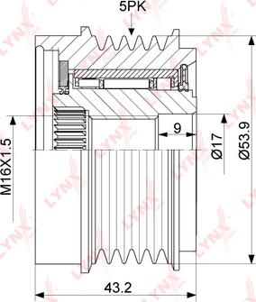 LYNXauto PA-1120 - Шкив генератора, муфта autospares.lv