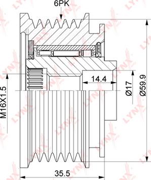 LYNXauto PA-1175 - Шкив генератора, муфта autospares.lv