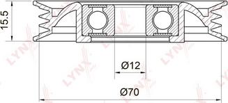 LYNXauto PB-5040 - Ролик, поликлиновый ремень autospares.lv