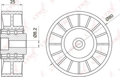 LYNXauto PB-5008 - Ролик, поликлиновый ремень autospares.lv