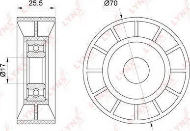 LYNXauto PB-5342 - Ролик, поликлиновый ремень autospares.lv