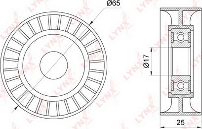 LYNXauto PB-5365 - Ролик, поликлиновый ремень autospares.lv