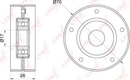 LYNXauto PB-5336 - Ролик, поликлиновый ремень autospares.lv