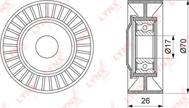 LYNXauto PB-5375 - Ролик, поликлиновый ремень autospares.lv