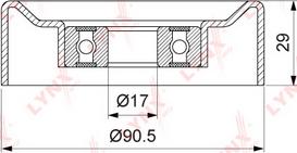 LYNXauto PB-5370 - Ролик, поликлиновый ремень autospares.lv