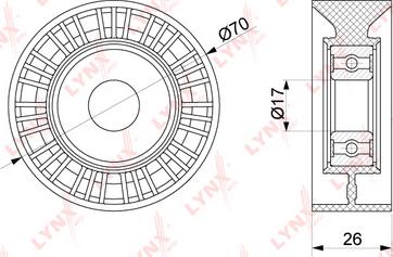 LYNXauto PB-5253 - Ролик, поликлиновый ремень autospares.lv