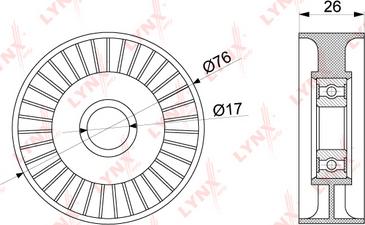 LYNXauto PB-5264 - Ролик, поликлиновый ремень autospares.lv