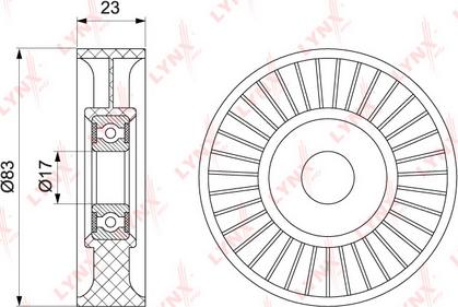 LYNXauto PB-5219 - Ролик, поликлиновый ремень autospares.lv