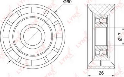 LYNXauto PB-5272 - Ролик, поликлиновый ремень autospares.lv