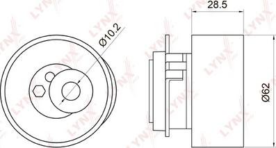 LYNXauto PB-1046 - Натяжной ролик, зубчатый ремень ГРМ autospares.lv