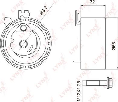 LYNXauto PB-1053 - Натяжной ролик, зубчатый ремень ГРМ autospares.lv