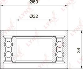 LYNXauto PB-1057 - Натяжной ролик, зубчатый ремень ГРМ autospares.lv