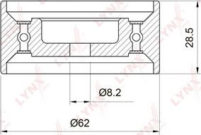 LYNXauto PB-1060 - Натяжной ролик, зубчатый ремень ГРМ autospares.lv
