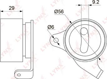 LYNXauto PB-1068 - Натяжной ролик, зубчатый ремень ГРМ autospares.lv