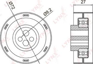 LYNXauto PB-1005 - Натяжной ролик, зубчатый ремень ГРМ autospares.lv