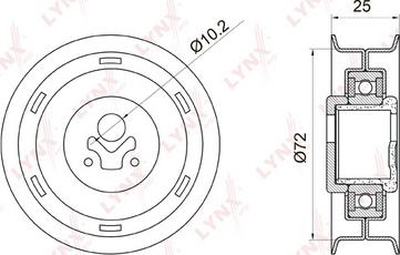 LYNXauto PB-1002 - Натяжной ролик, зубчатый ремень ГРМ autospares.lv