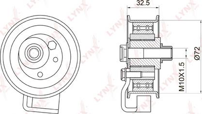 LYNXauto PB-1007 - Натяжной ролик, зубчатый ремень ГРМ autospares.lv