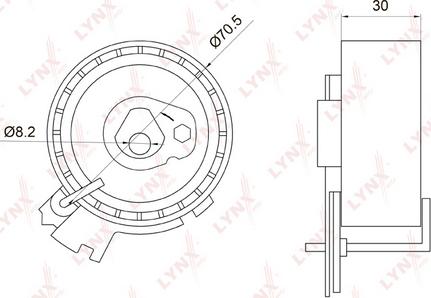 LYNXauto PB-1014 - Натяжной ролик, зубчатый ремень ГРМ autospares.lv