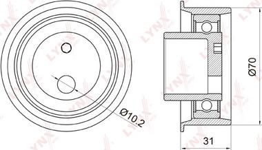 LYNXauto PB-1024 - Натяжной ролик, зубчатый ремень ГРМ autospares.lv