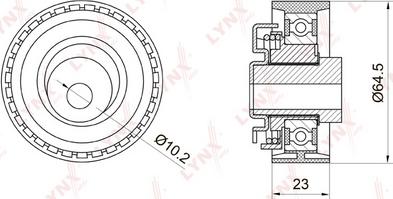 LYNXauto PB-1027 - Натяжной ролик, зубчатый ремень ГРМ autospares.lv