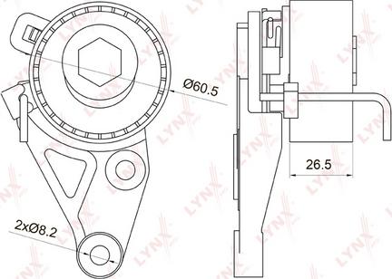 LYNXauto PB-1075 - Натяжной ролик, зубчатый ремень ГРМ autospares.lv