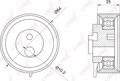 LYNXauto PB-1071 - Натяжной ролик, зубчатый ремень ГРМ autospares.lv