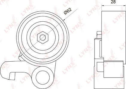 LYNXauto PB-1073 - Натяжной ролик, зубчатый ремень ГРМ autospares.lv