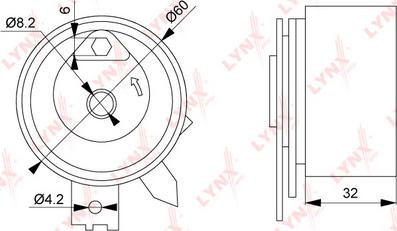 LYNXauto PB-1191 - Натяжной ролик, зубчатый ремень ГРМ autospares.lv