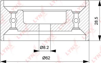 LYNXauto PB-1308 - Натяжной ролик, зубчатый ремень ГРМ autospares.lv