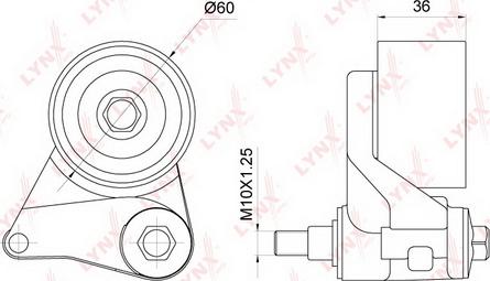 LYNXauto PB-1260 - Натяжной ролик, зубчатый ремень ГРМ autospares.lv