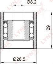 LYNXauto PB-3004 - Направляющий ролик, зубчатый ремень ГРМ autospares.lv