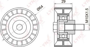 LYNXauto PB-3006 - Направляющий ролик, зубчатый ремень ГРМ autospares.lv