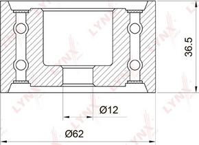 LYNXauto PB-3036 - Направляющий ролик, зубчатый ремень ГРМ autospares.lv