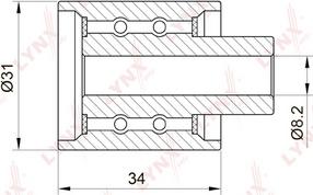 LYNXauto PB-3031 - Направляющий ролик, зубчатый ремень ГРМ autospares.lv