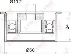 LYNXauto PB-3032 - Направляющий ролик, зубчатый ремень ГРМ autospares.lv