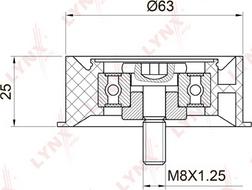 LYNXauto PB-3024 - Направляющий ролик, зубчатый ремень ГРМ autospares.lv