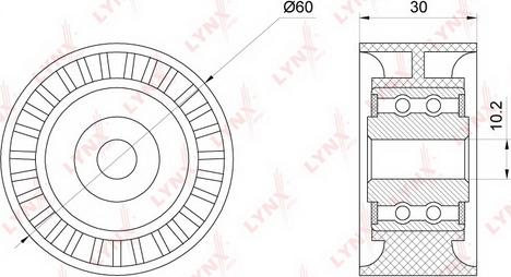 LYNXauto PB-3108 - Направляющий ролик, зубчатый ремень ГРМ autospares.lv