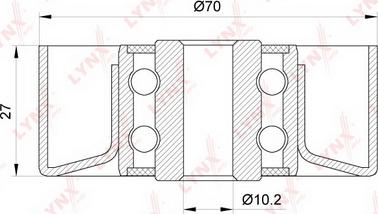 LYNXauto PB-7096 - Ролик, поликлиновый ремень autospares.lv