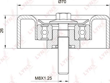 LYNXauto PB-7009 - Ролик, поликлиновый ремень autospares.lv