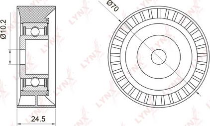 LYNXauto PB-7004 - Ролик, поликлиновый ремень autospares.lv