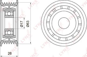 LYNXauto PB-7001 - Ролик, поликлиновый ремень autospares.lv