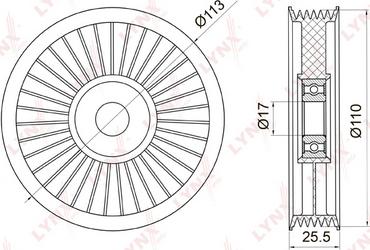 LYNXauto PB-7008 - Ролик, поликлиновый ремень autospares.lv