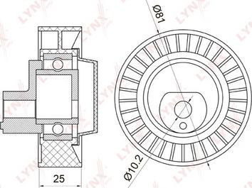 LYNXauto PB-7003 - Ролик, поликлиновый ремень autospares.lv