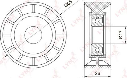 LYNXauto PB-7002 - Ролик, поликлиновый ремень autospares.lv