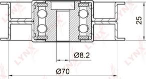 LYNXauto PB-7019 - Ролик, поликлиновый ремень autospares.lv