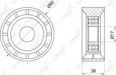 LYNXauto PB-7027 - Ролик, поликлиновый ремень autospares.lv