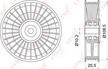 LYNXauto PB-7077 - Ролик, поликлиновый ремень autospares.lv