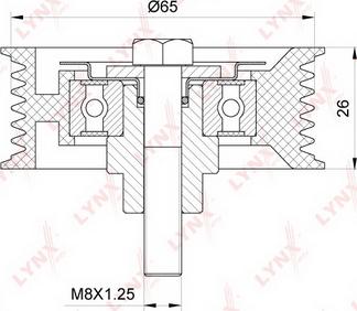 LYNXauto PB-7158 - Ролик, поликлиновый ремень autospares.lv