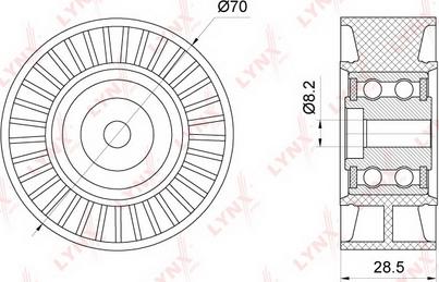 LYNXauto PB-7153 - Ролик, поликлиновый ремень autospares.lv