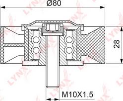 LYNXauto PB-7165 - Ролик, поликлиновый ремень autospares.lv